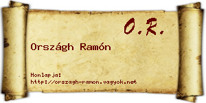 Országh Ramón névjegykártya